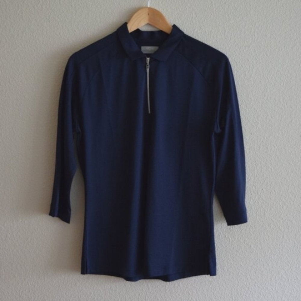 CALLAWAY Opti-Dry Women's 3/4 Sleeve Top In Navy Size L